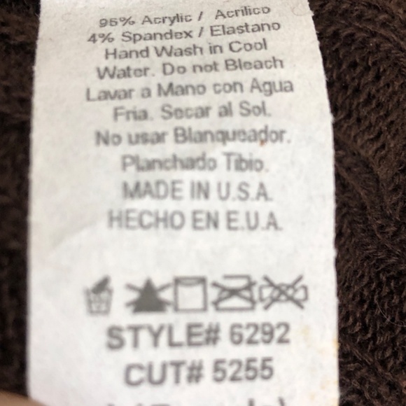 CENIT Tie Front Shrug Chocolate Brown Ribbed Sweater Wrap Size Large/NWT - Picture 4 of 7